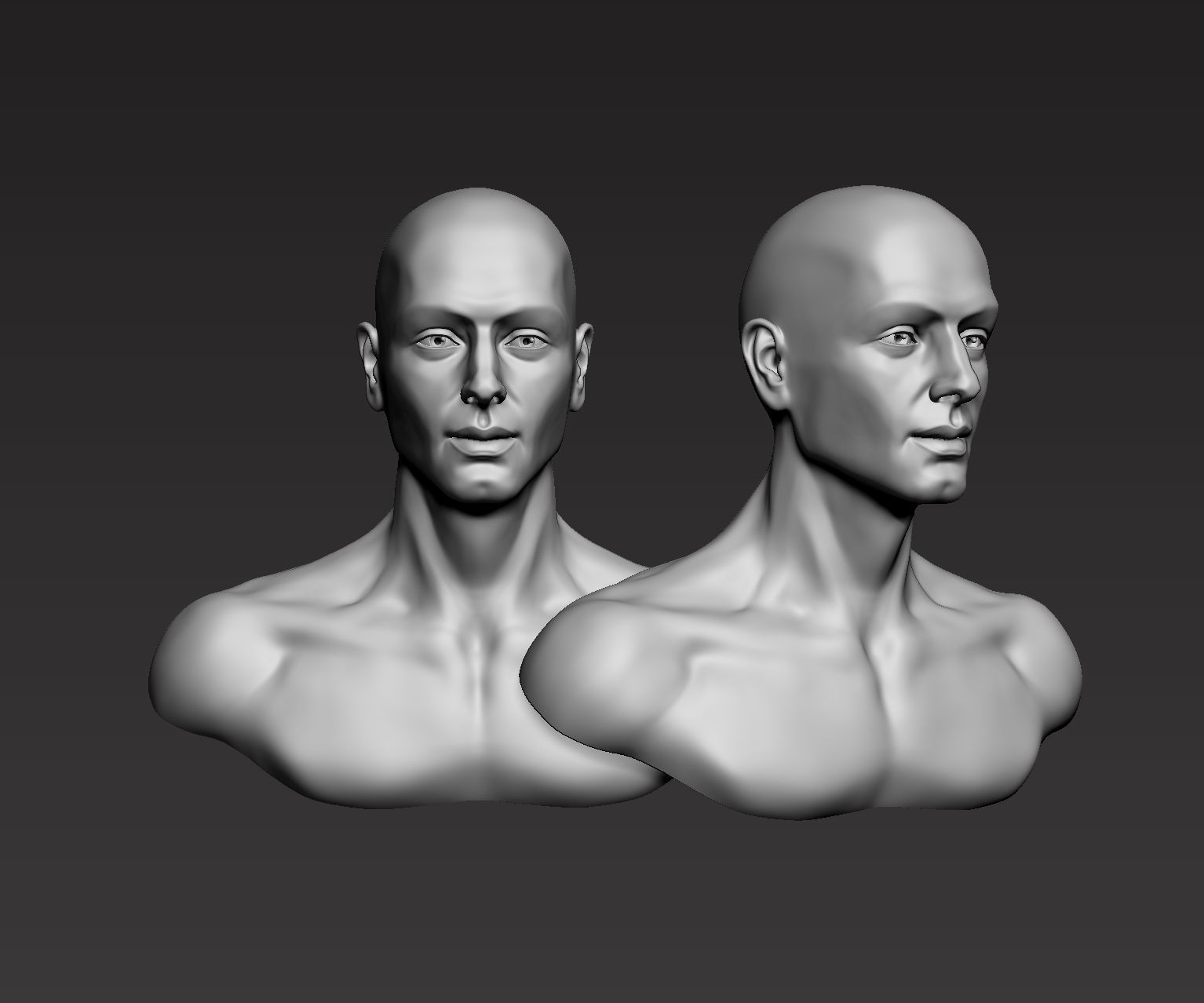 Young Man Head  3D print model_10