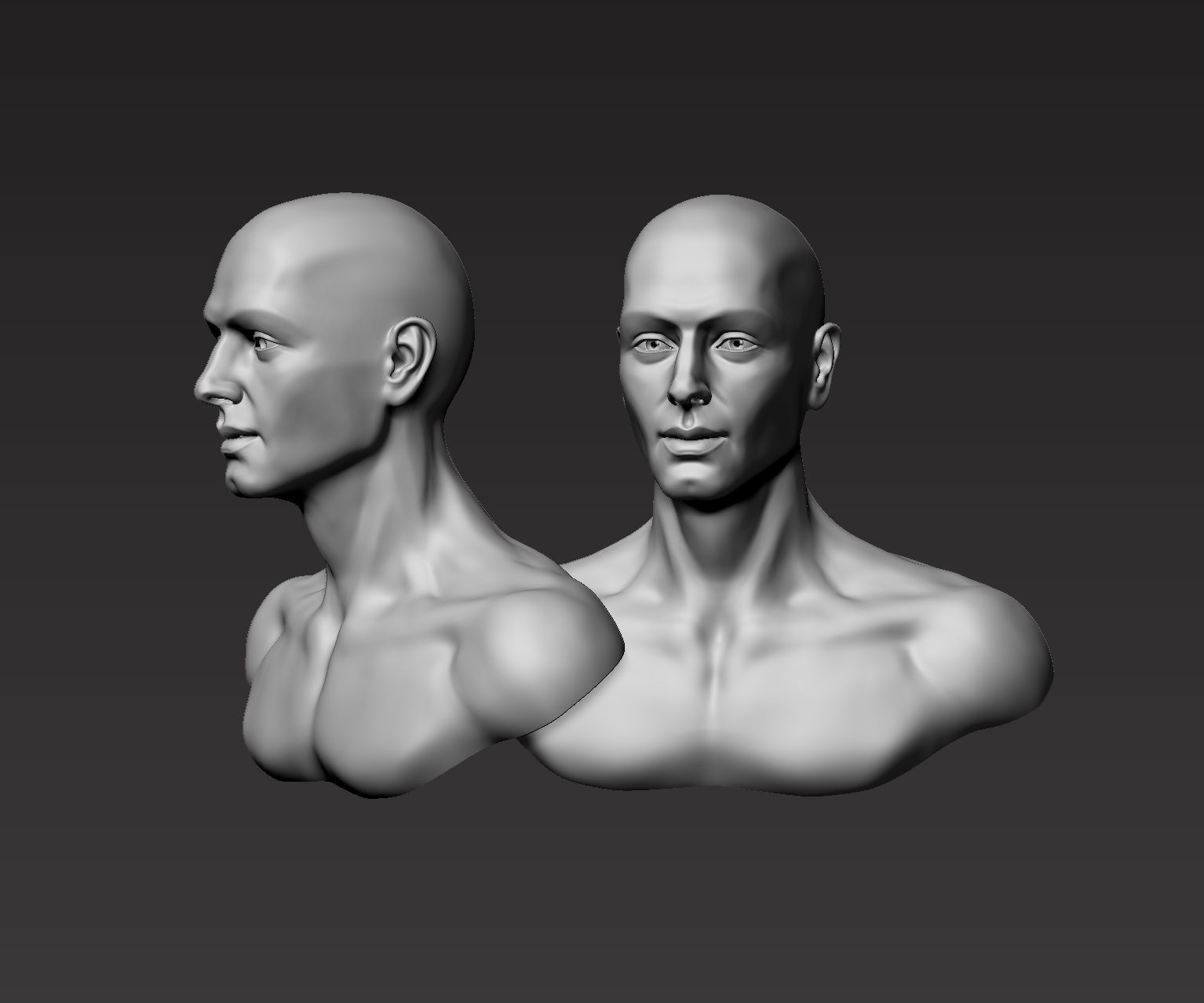 Young Man Head  3D print model_11