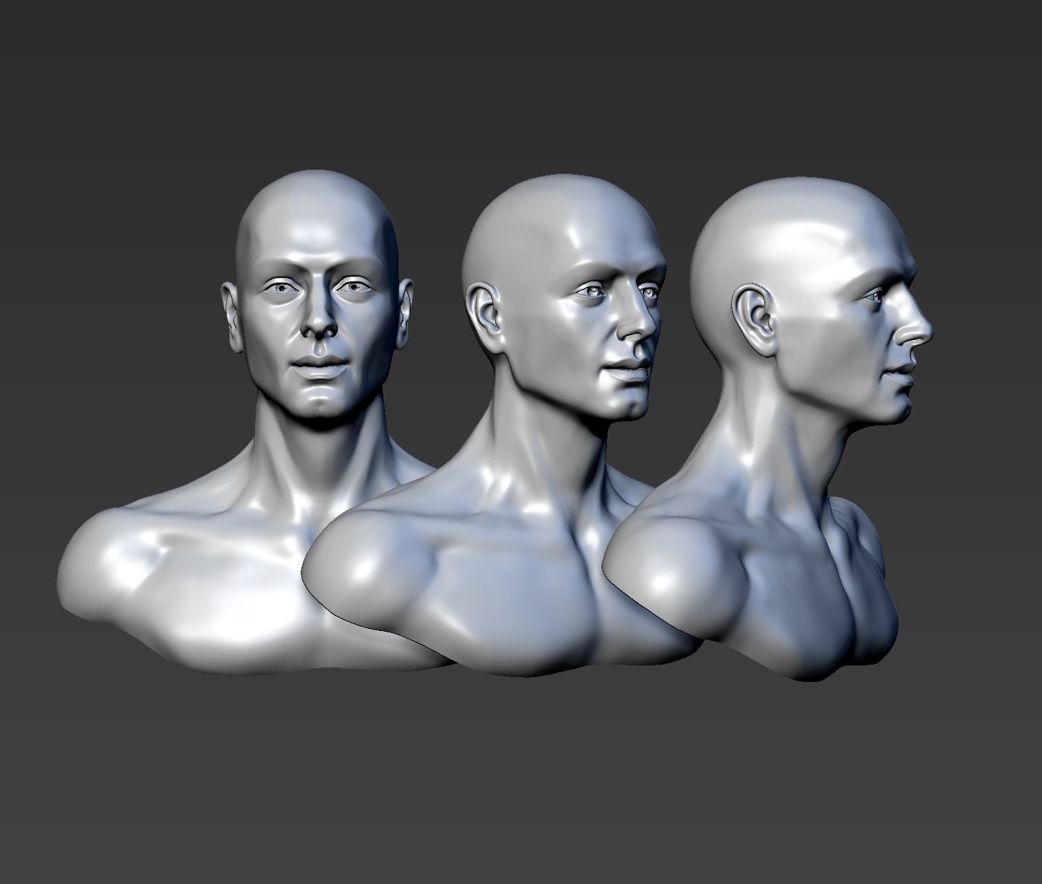 Young Man Head  3D print model_2