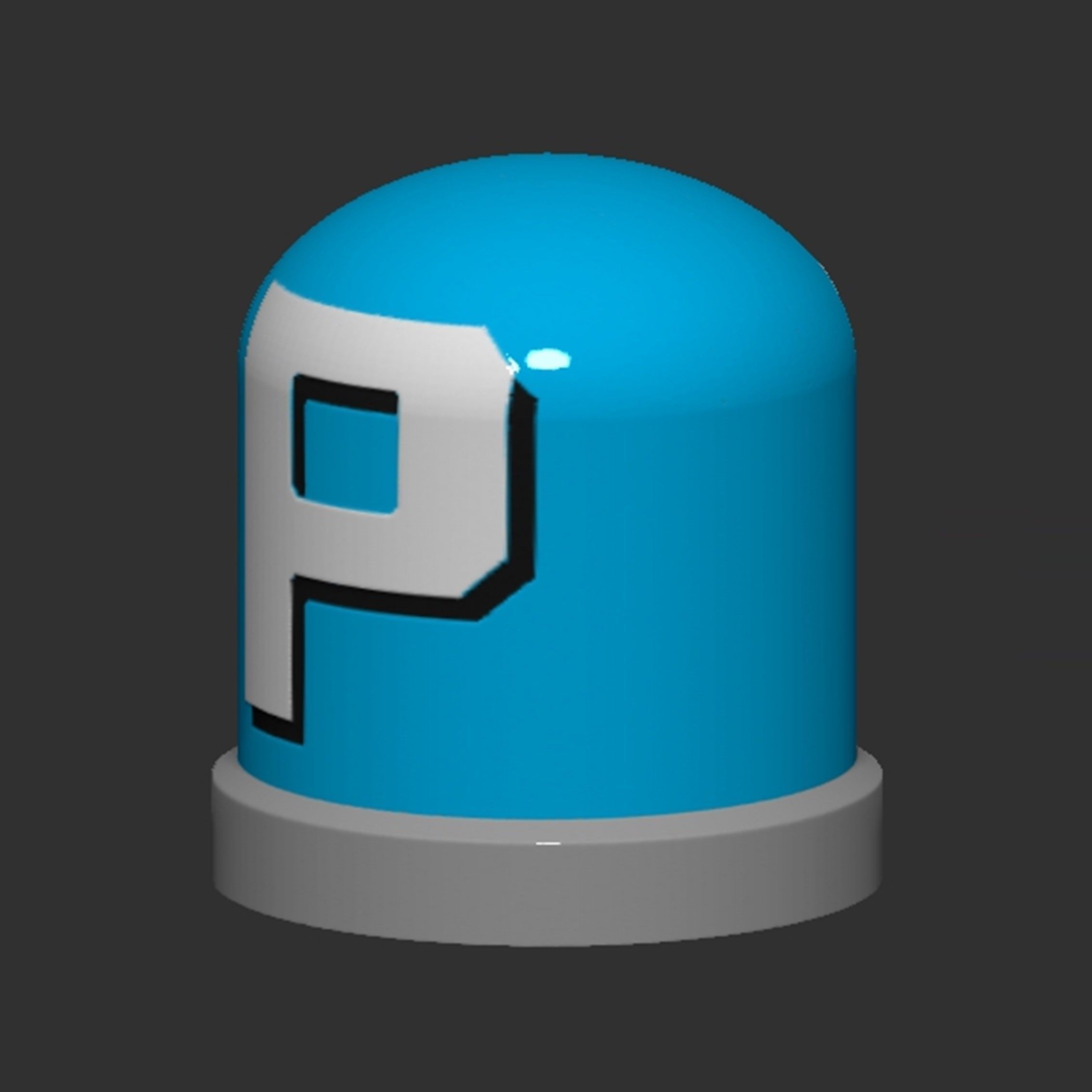 P Switch Button 3D print model_2