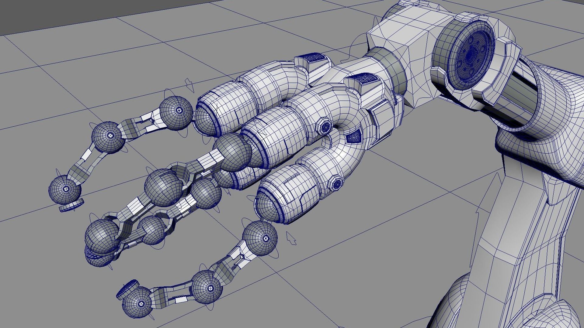 Robotic Arm Rigged 3D model_6