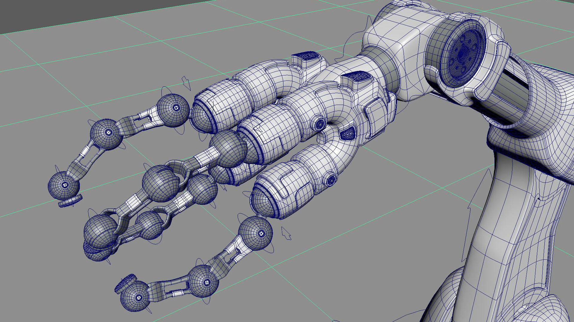 Robotic Arm Rigged 3D model_7