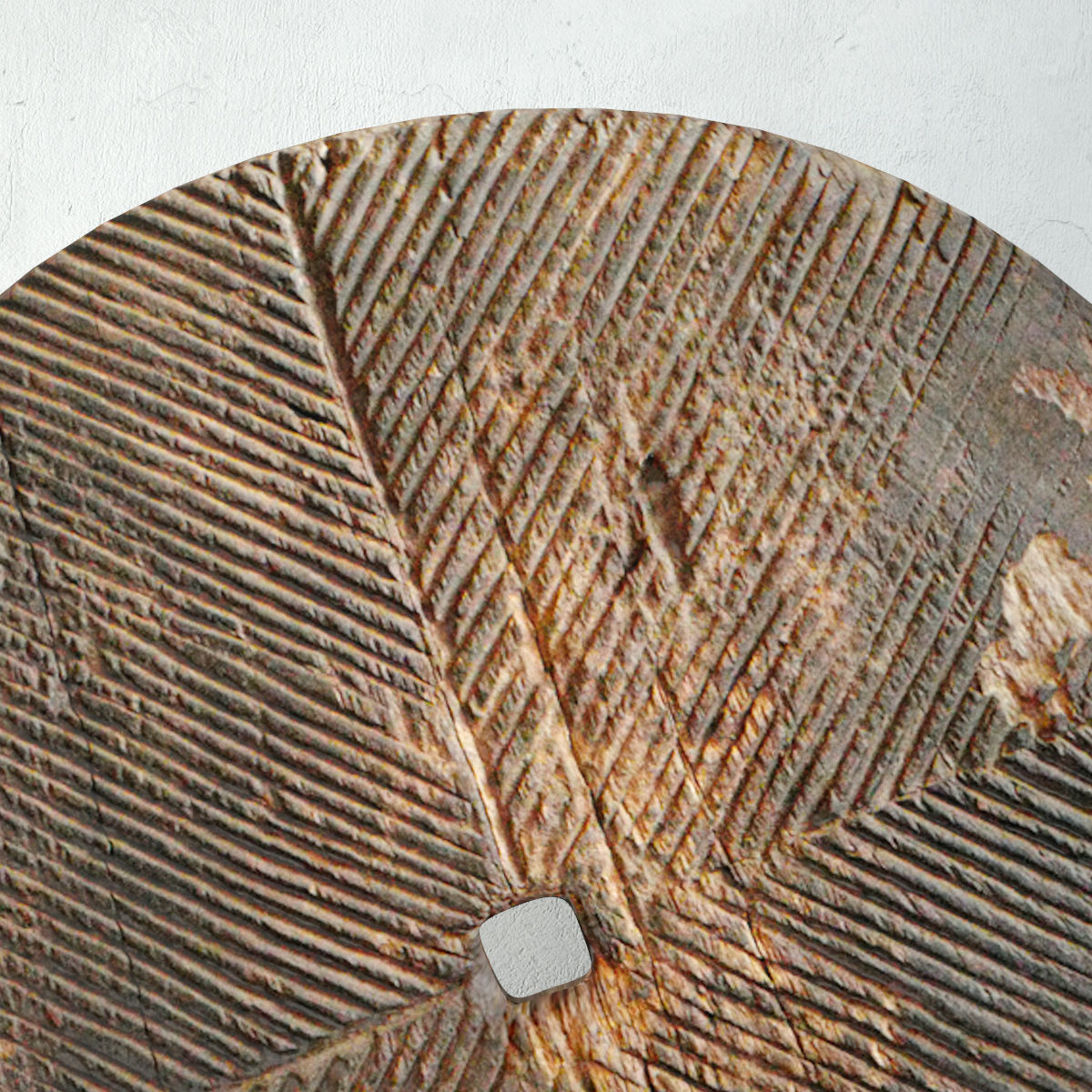 Old India Wood Wheel on Stand 3D model_5