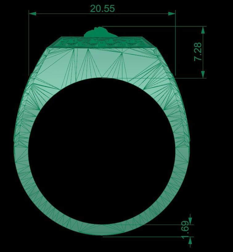 MENS RINGS WITH MOTIF - R08 3D print model_5