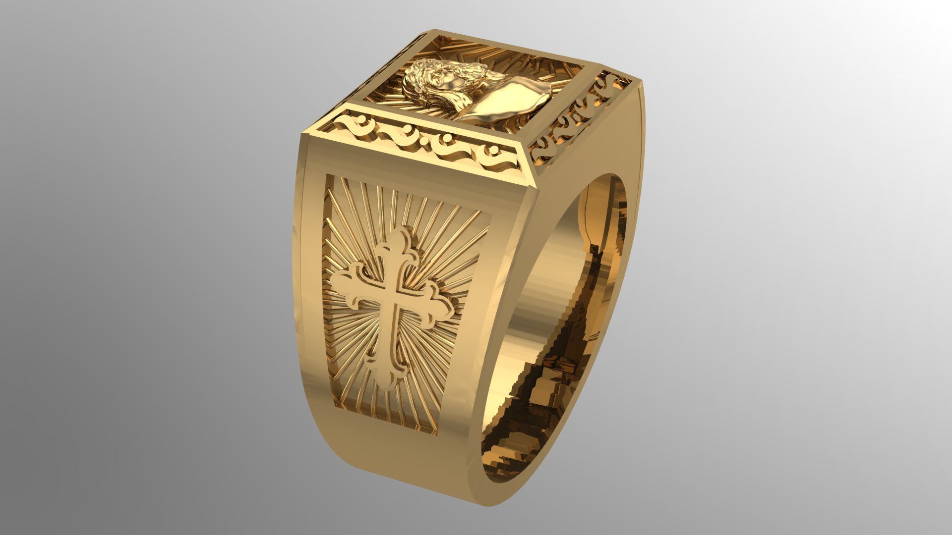 MENS RINGS WITH MOTIF - R08 3D print model_16