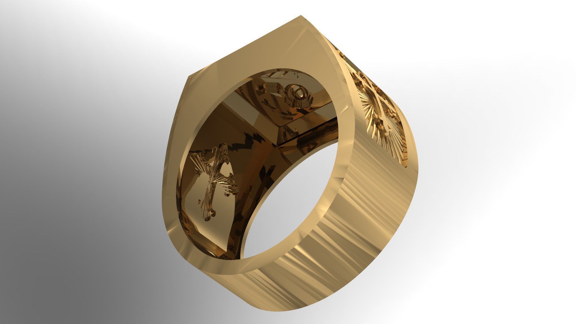 MENS RINGS WITH MOTIF - R08 3D print model_9