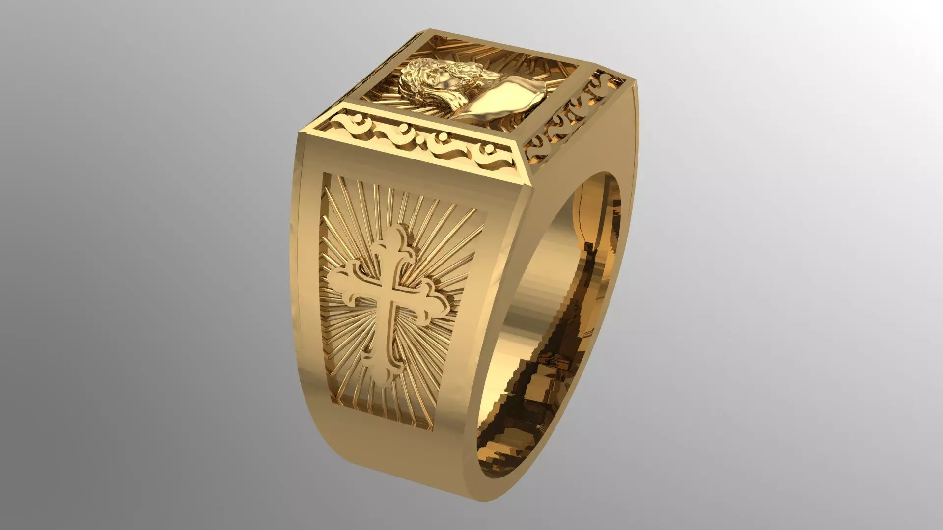 MENS RINGS WITH MOTIF - R08 3D print model_0