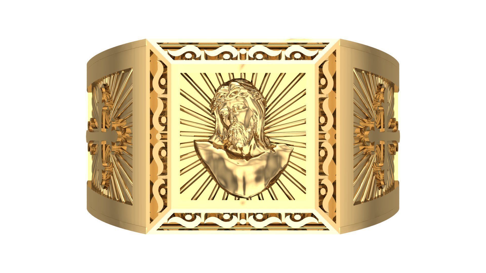 MENS RINGS WITH MOTIF - R08 3D print model_12