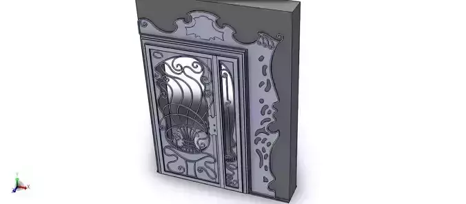 Door with forged metal