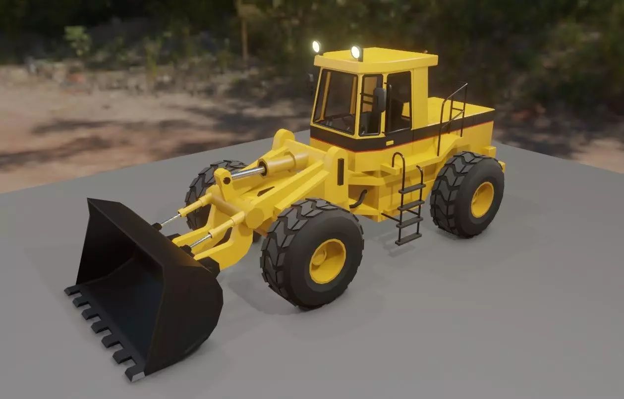 Tractor - Wheel Loader - Trator Low-poly 3D model_0