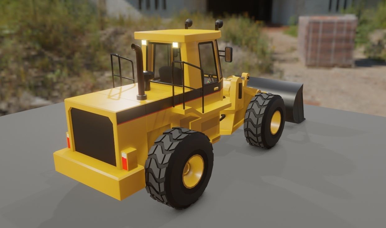 Tractor - Wheel Loader - Trator Low-poly 3D model_21