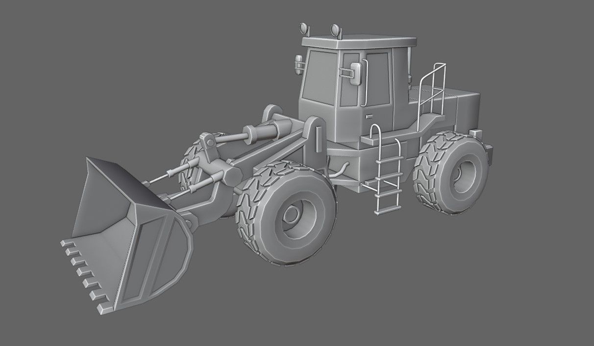 Tractor - Wheel Loader - Trator Low-poly 3D model_25