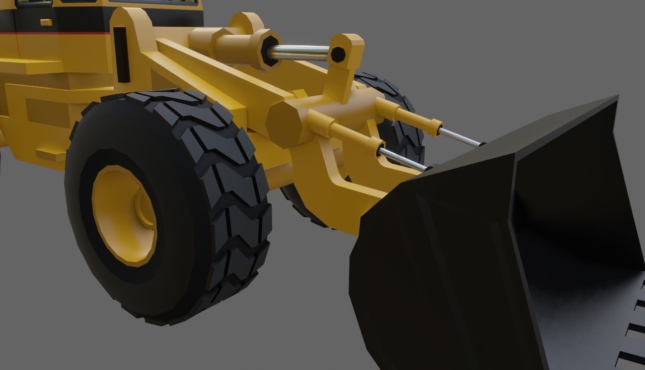 Tractor - Wheel Loader - Trator Low-poly 3D model_16