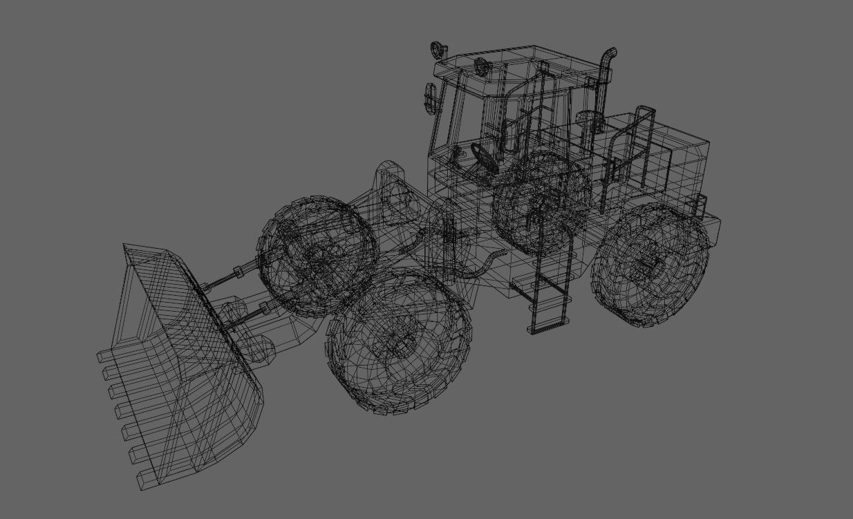 Tractor - Wheel Loader - Trator Low-poly 3D model_30
