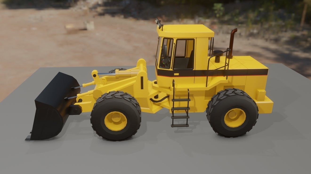 Tractor - Wheel Loader - Trator Low-poly 3D model_15