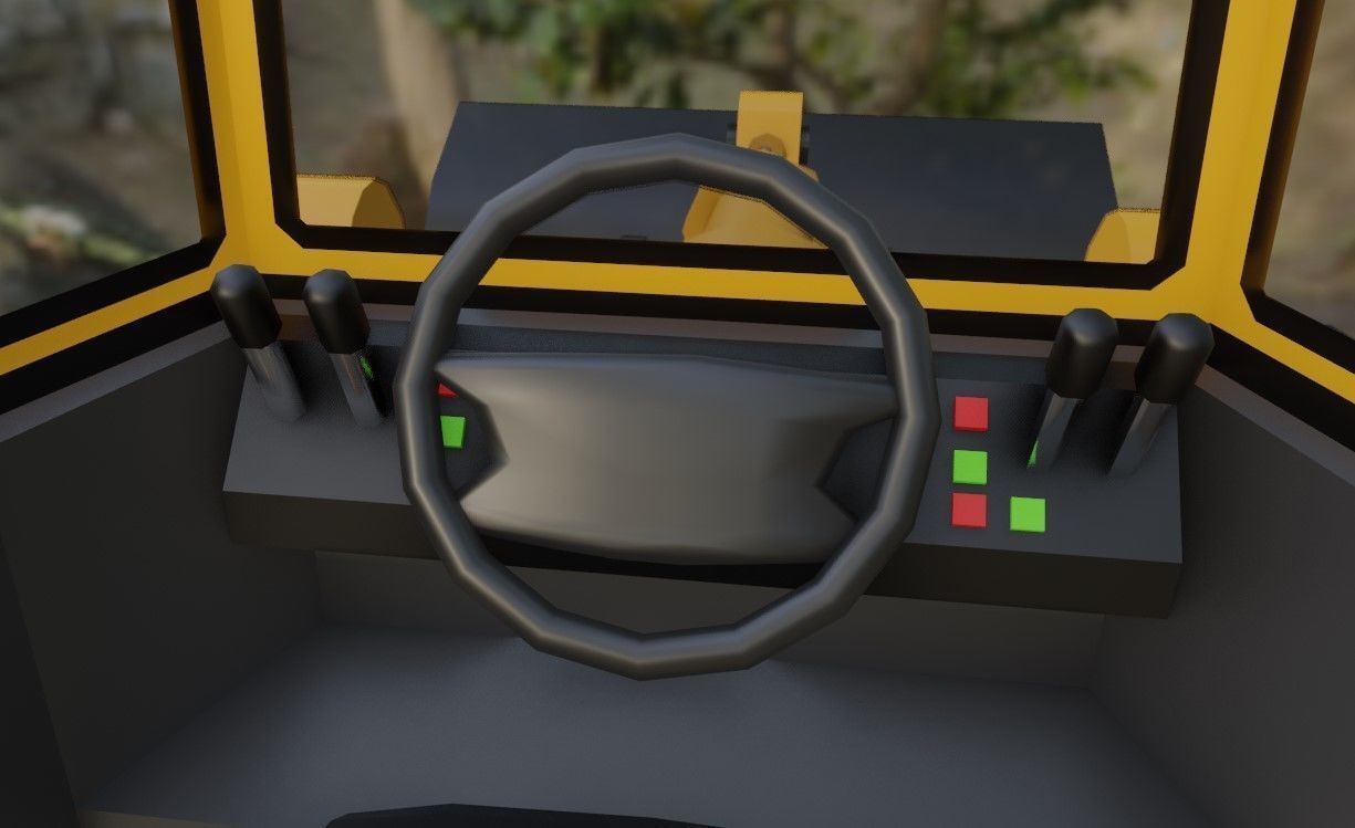 Tractor - Wheel Loader - Trator Low-poly 3D model_14