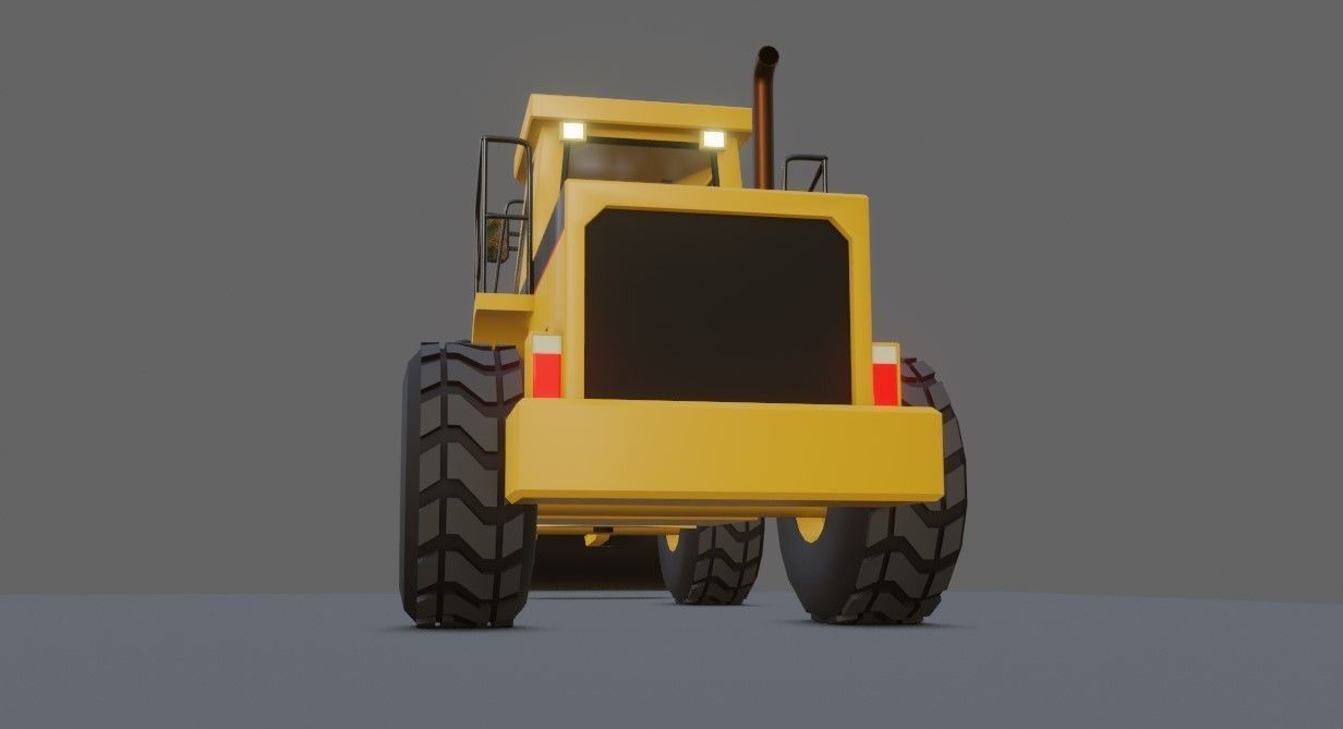 Tractor - Wheel Loader - Trator Low-poly 3D model_6
