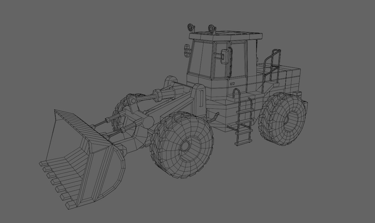 Tractor - Wheel Loader - Trator Low-poly 3D model_28