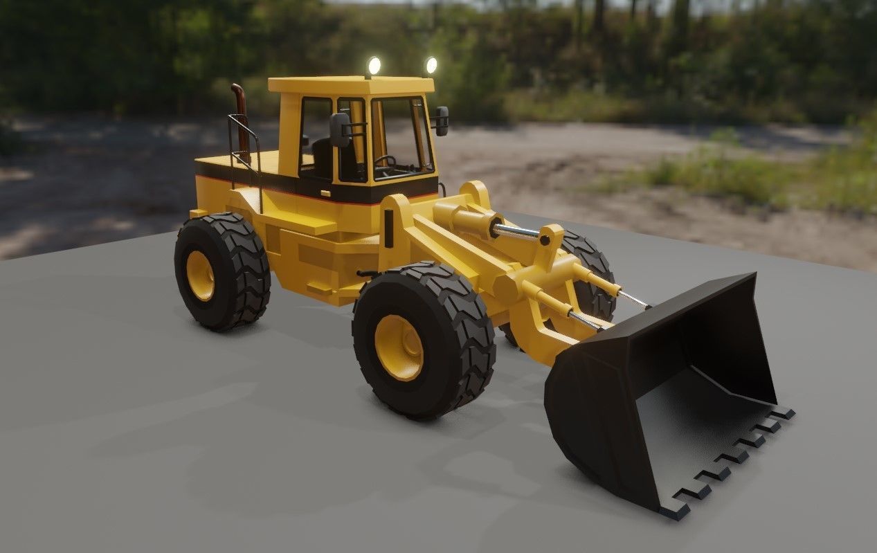 Tractor - Wheel Loader - Trator Low-poly 3D model_23