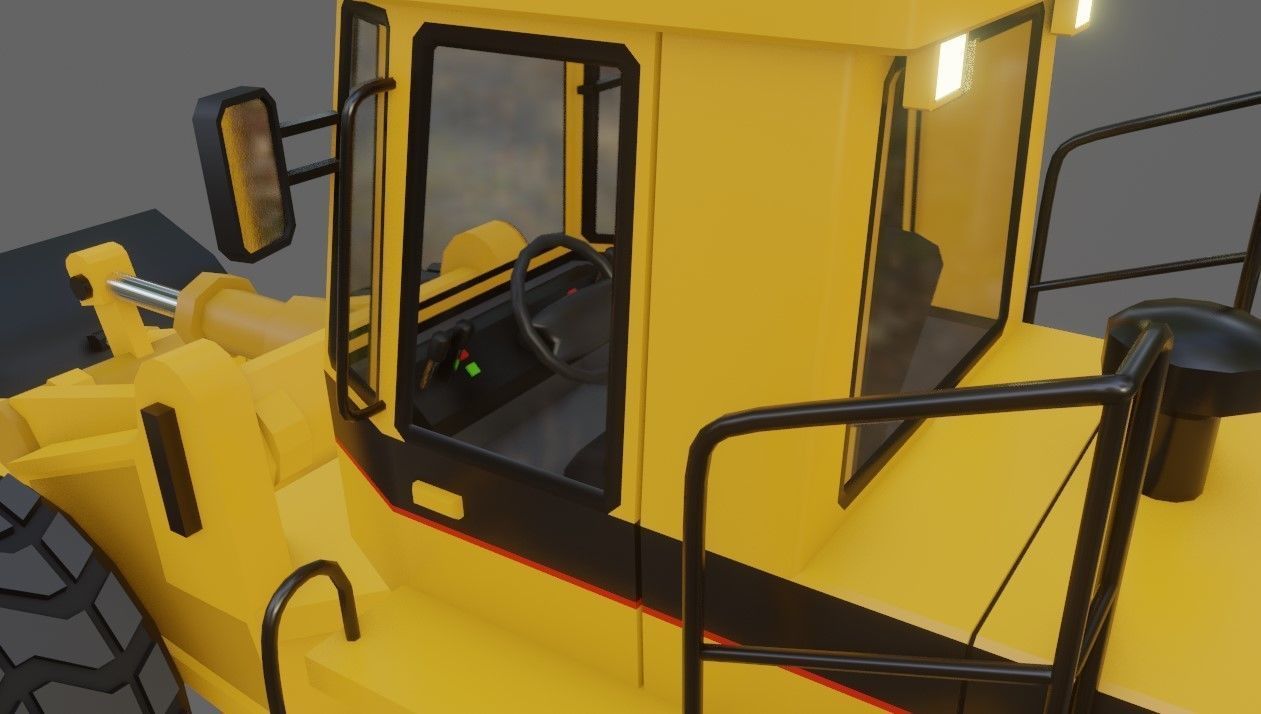 Tractor - Wheel Loader - Trator Low-poly 3D model_3