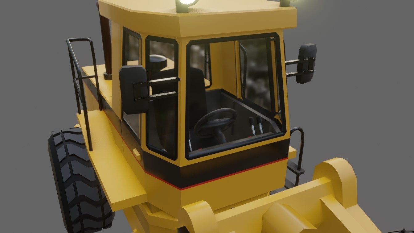Tractor - Wheel Loader - Trator Low-poly 3D model_13
