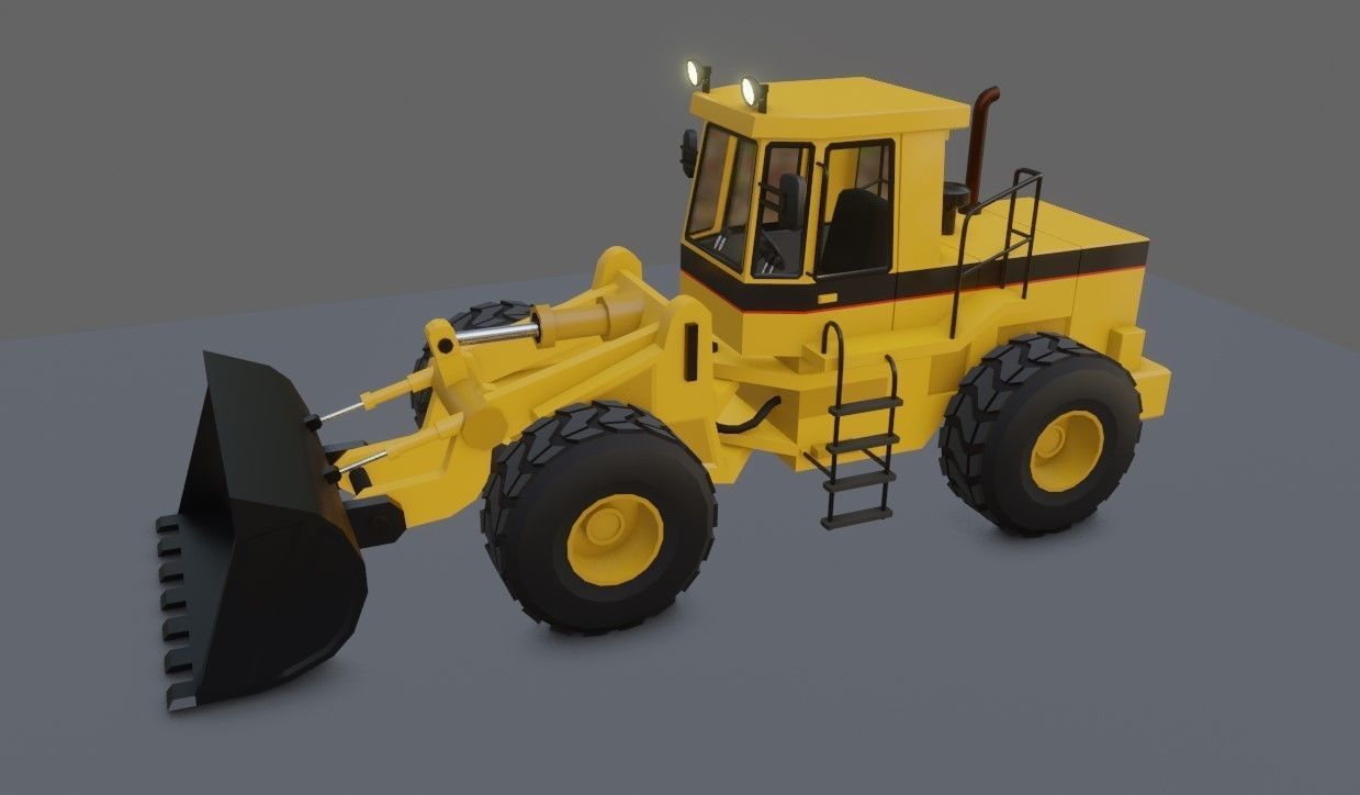 Tractor - Wheel Loader - Trator Low-poly 3D model_18