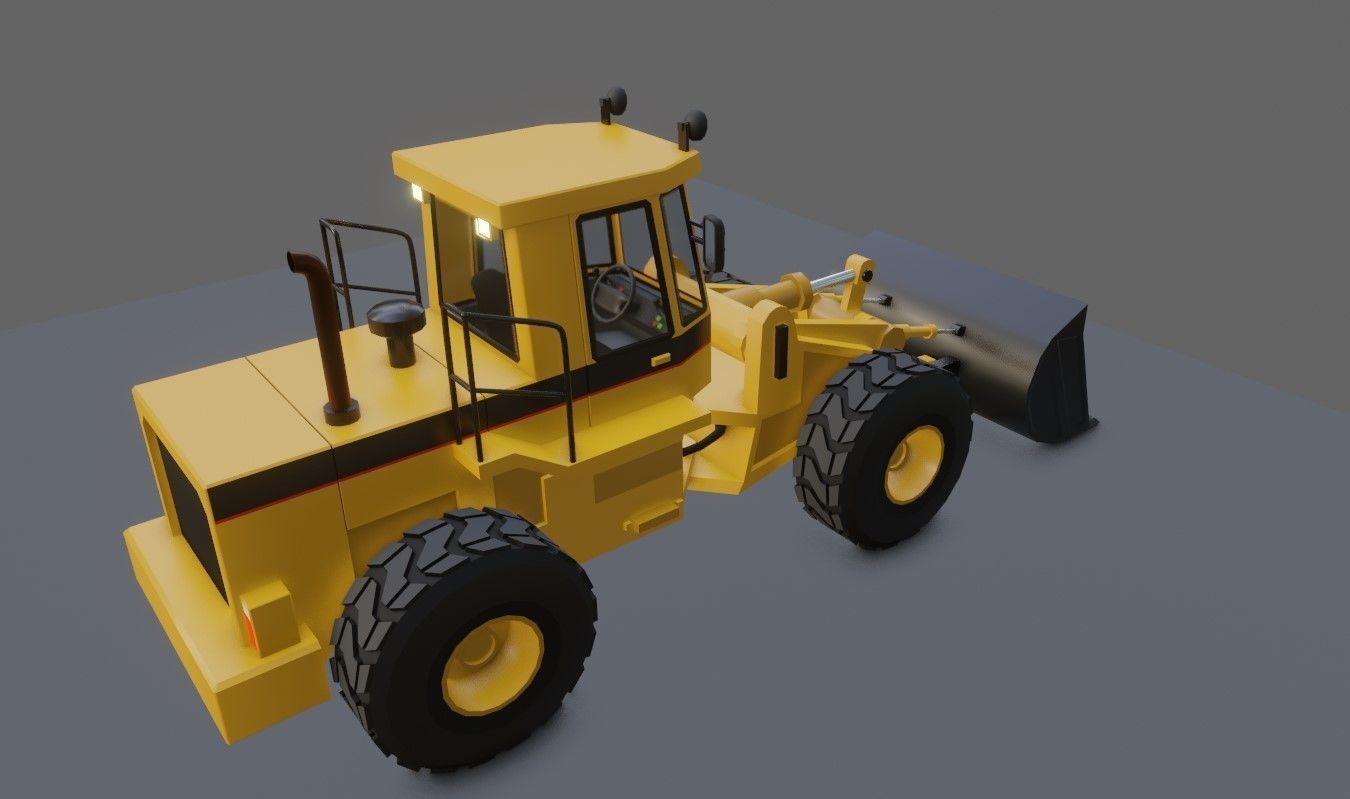 Tractor - Wheel Loader - Trator Low-poly 3D model_19