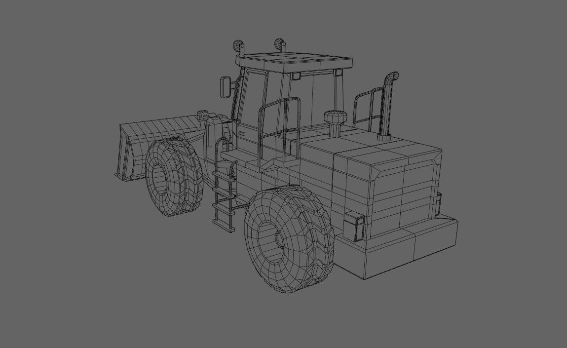 Tractor - Wheel Loader - Trator Low-poly 3D model_29