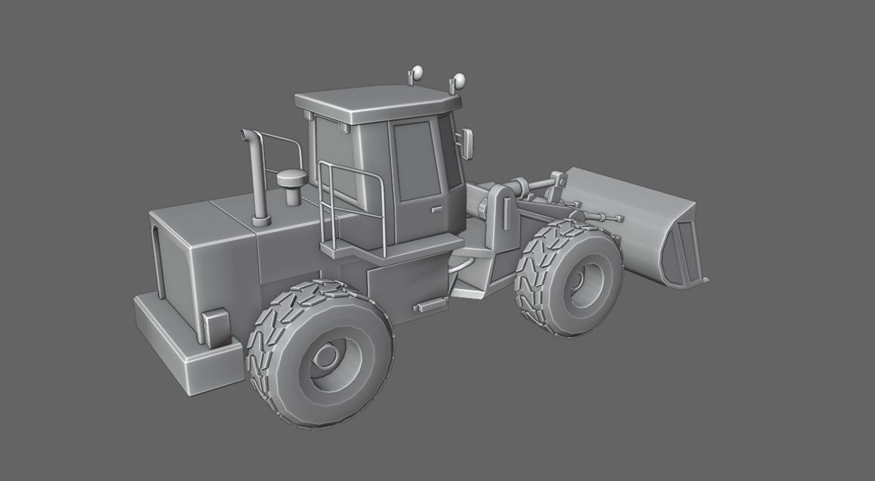 Tractor - Wheel Loader - Trator Low-poly 3D model_27