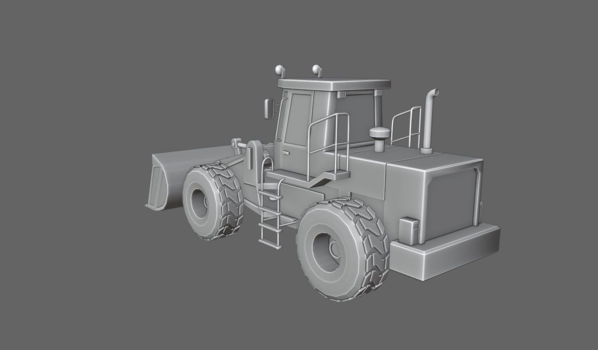 Tractor - Wheel Loader - Trator Low-poly 3D model_26