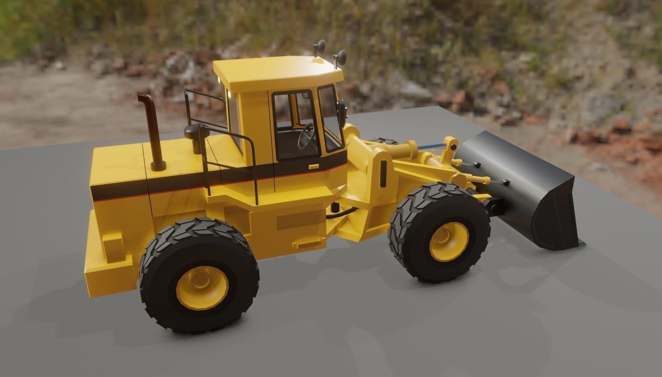 Tractor - Wheel Loader - Trator Low-poly 3D model_22
