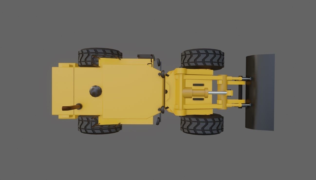 Tractor - Wheel Loader - Trator Low-poly 3D model_12