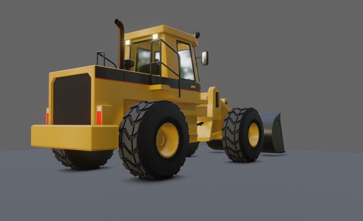 Tractor - Wheel Loader - Trator Low-poly 3D model_9