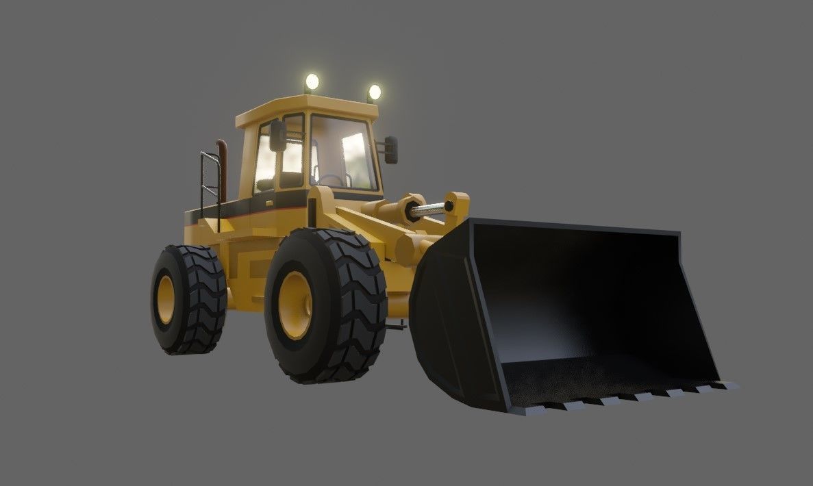 Tractor - Wheel Loader - Trator Low-poly 3D model_11