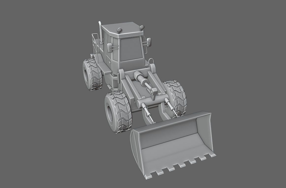 Tractor - Wheel Loader - Trator Low-poly 3D model_7