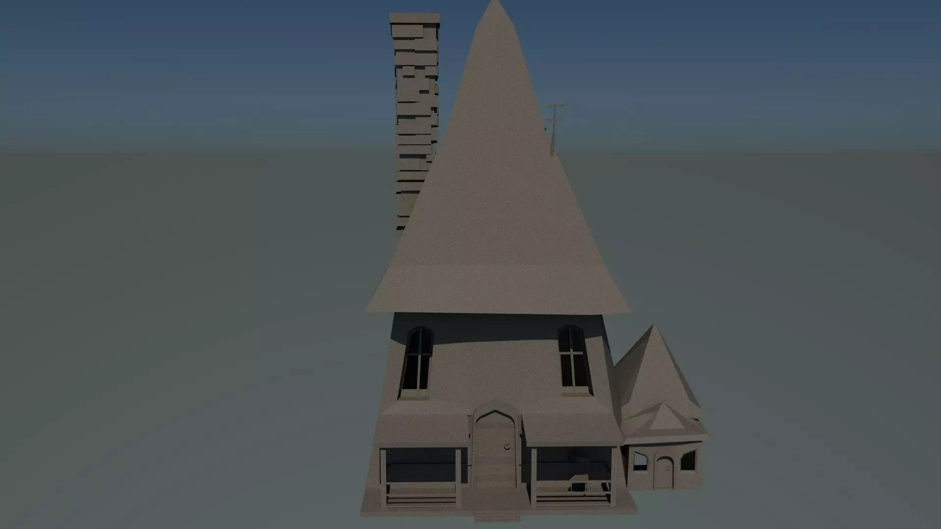 3D Polygon Made House  3D model_0