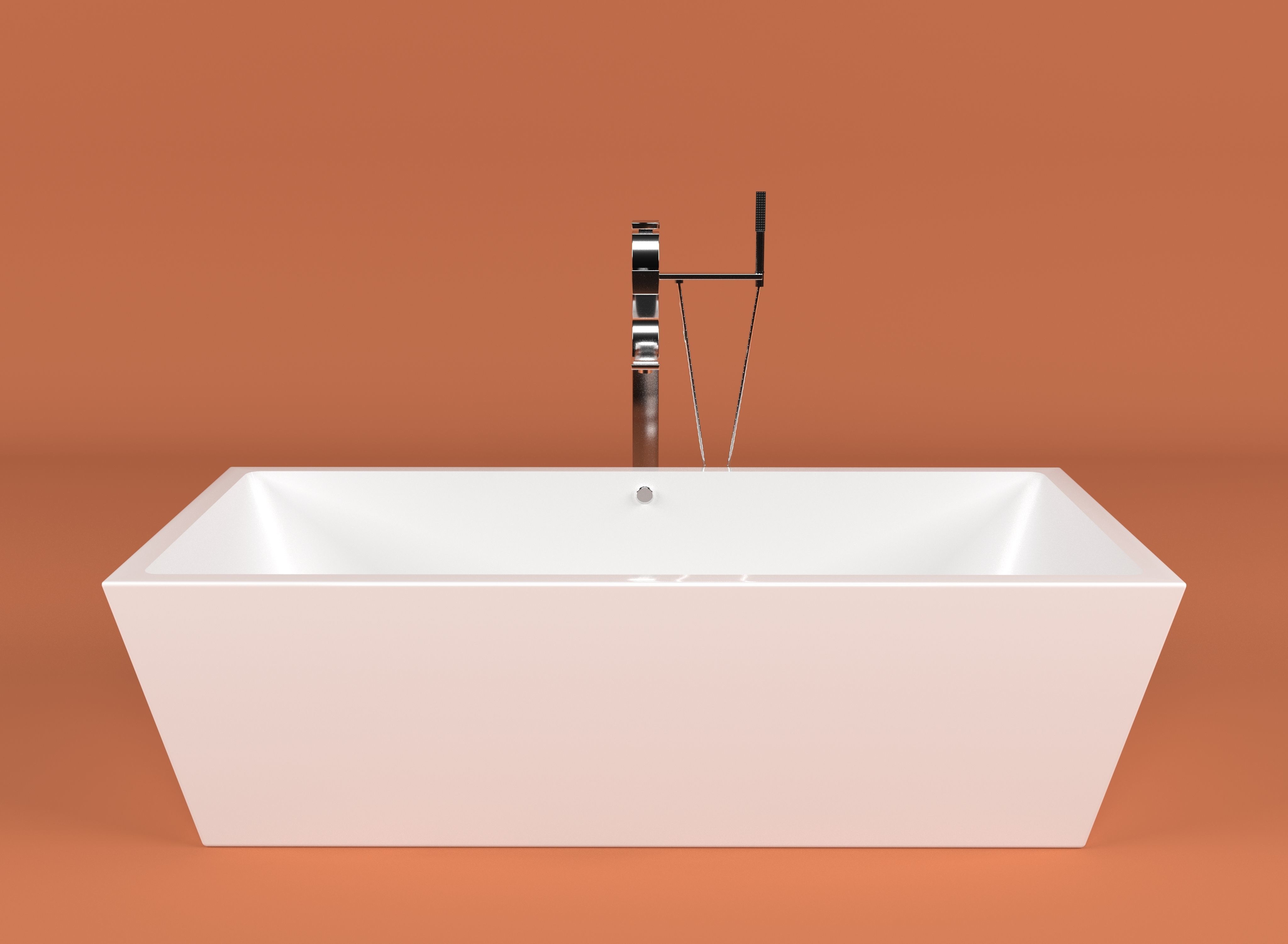 bathtub and faucet 3D model_3
