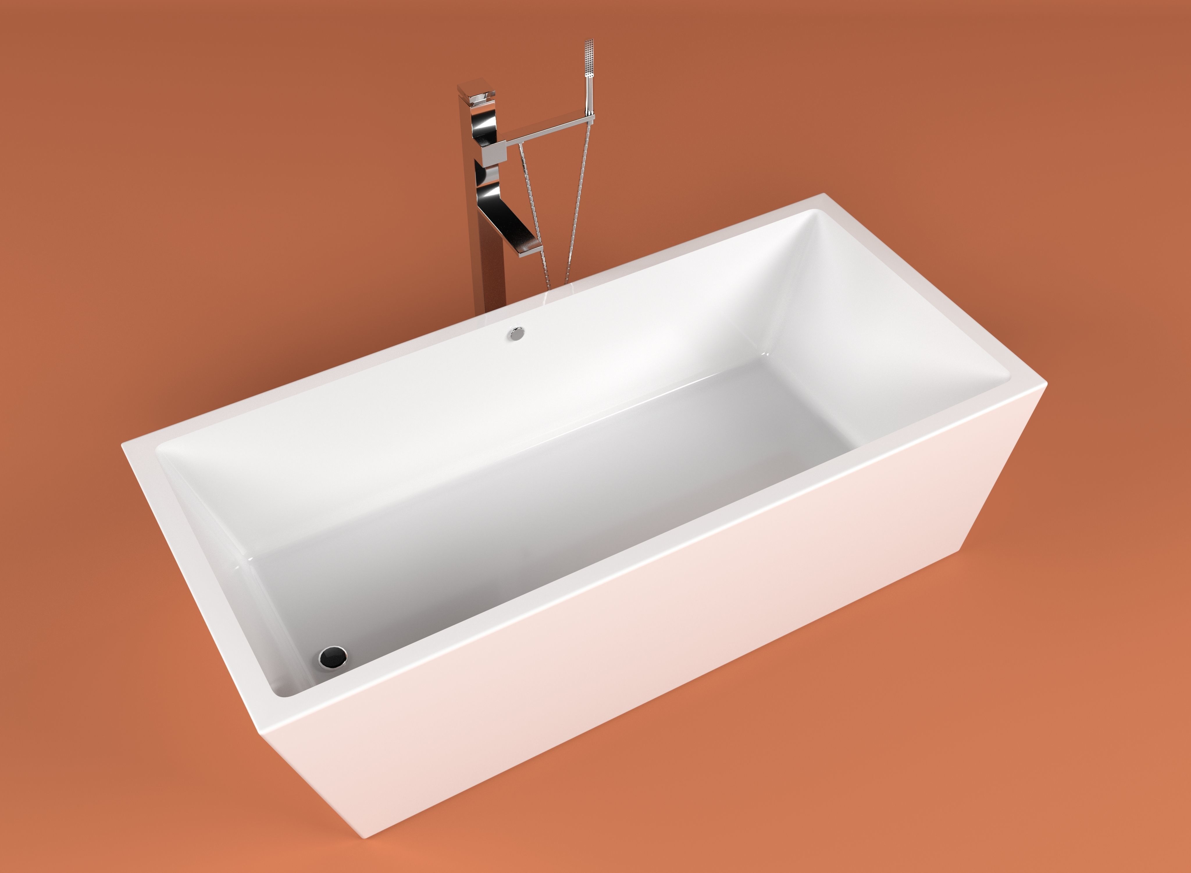 bathtub and faucet 3D model_4