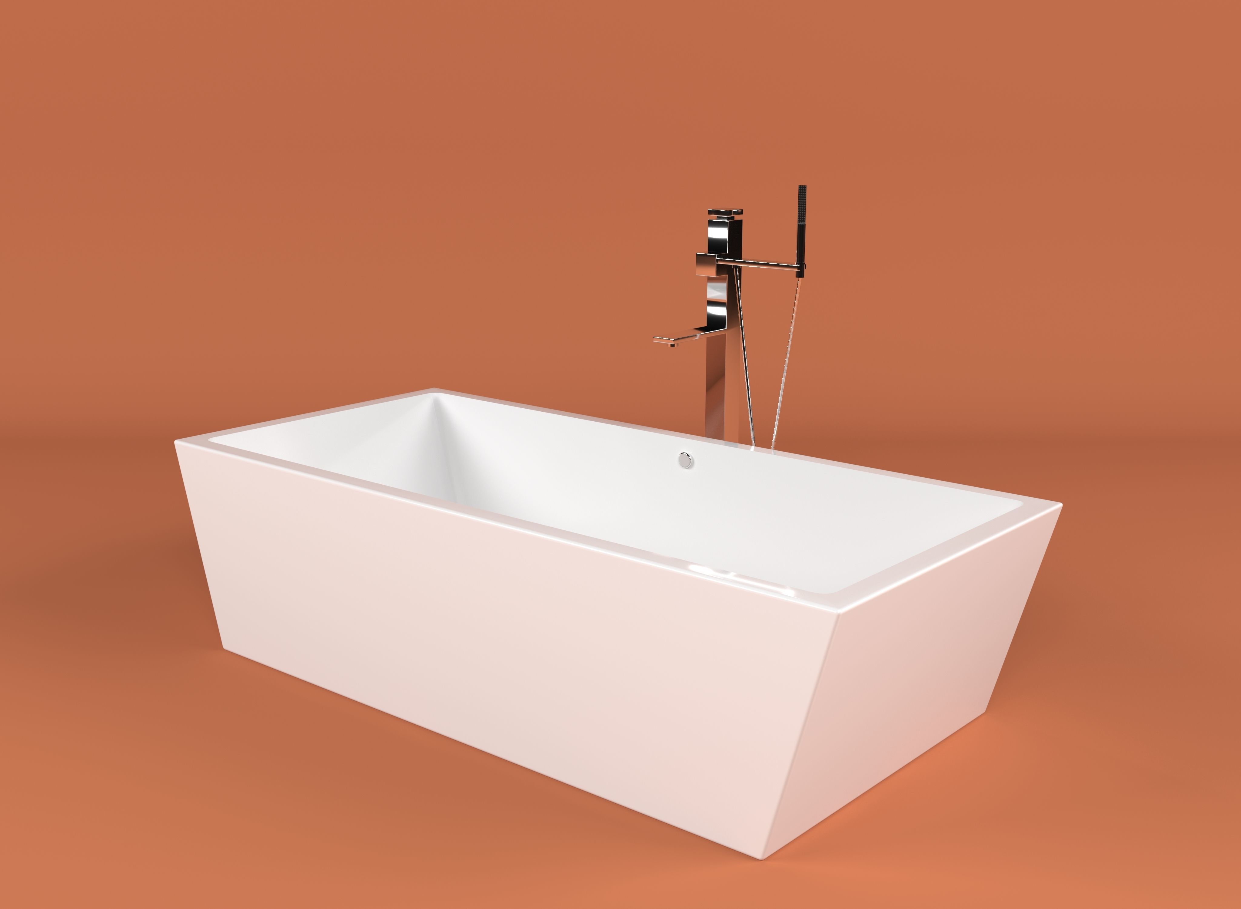 bathtub and faucet 3D model_2