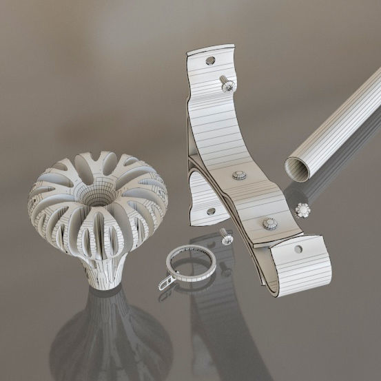 Bracket for curtain rods 3D model_4