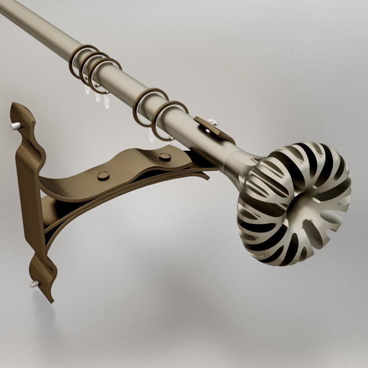 Bracket for curtain rods 3D model_2