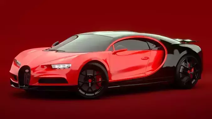 Bugatti Chiron Sport 2021 Red 3D model