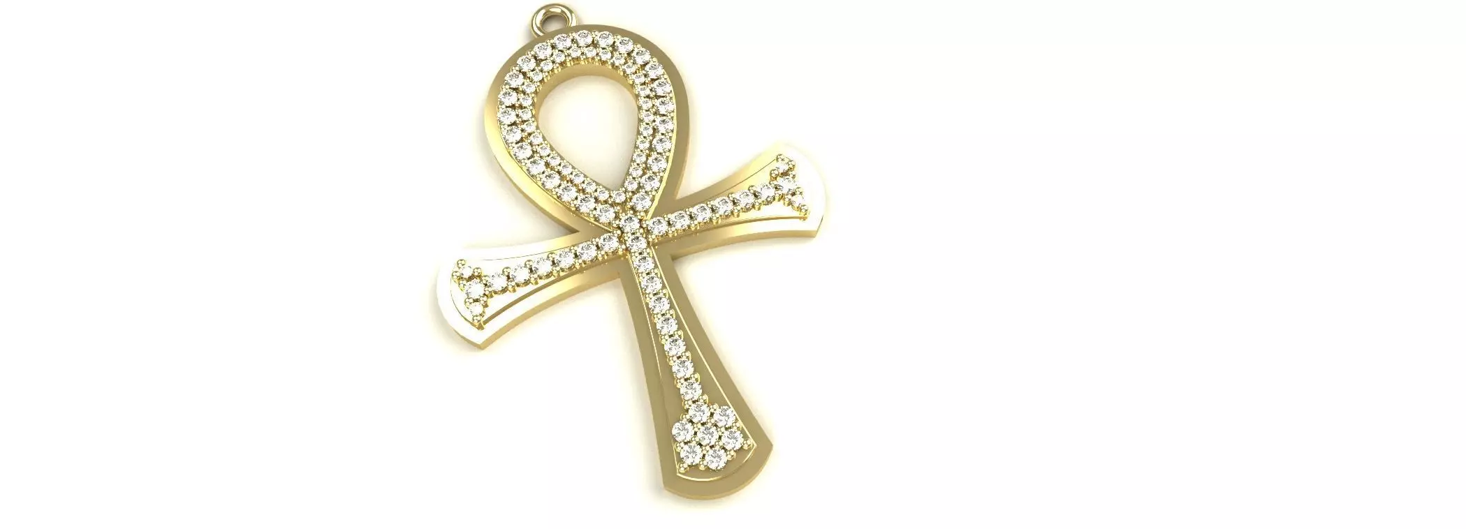 Ankh Pendant Diamond Gold Silver Platinum Luxury 3D print model