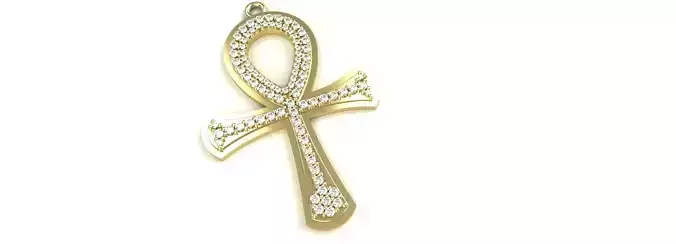 Ankh Pendant Diamond Gold Silver Platinum Luxury 3D print model