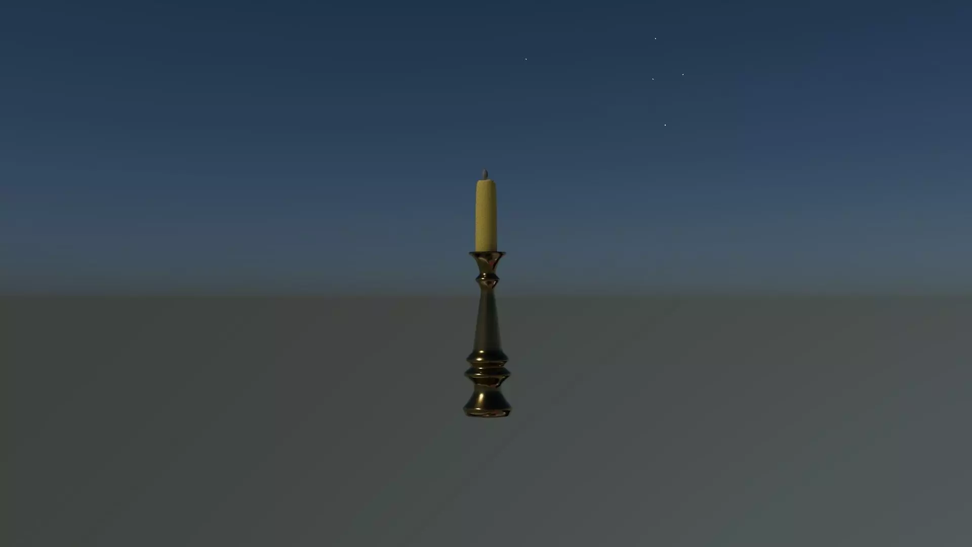 Candle in middle of night 3D model