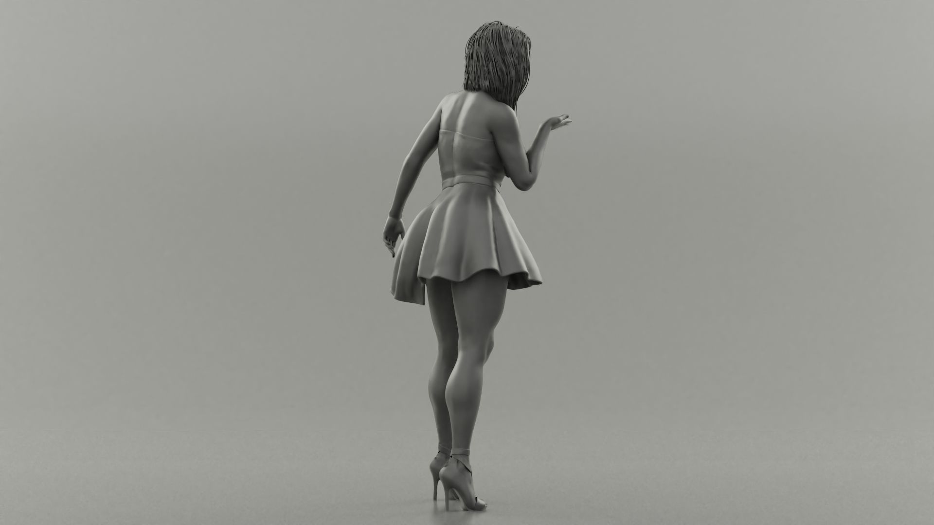 Beautiful Girl Sending Air Kiss 3D print model_8