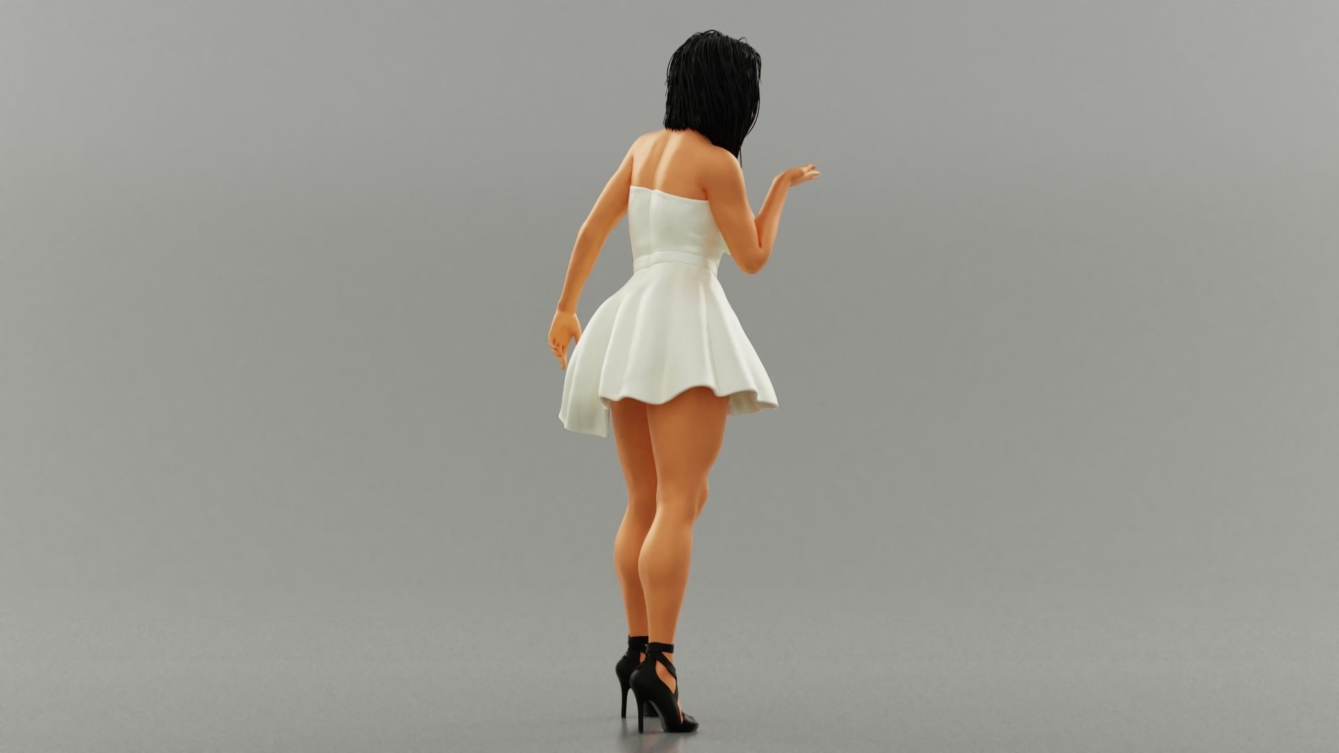Beautiful Girl Sending Air Kiss 3D print model_2