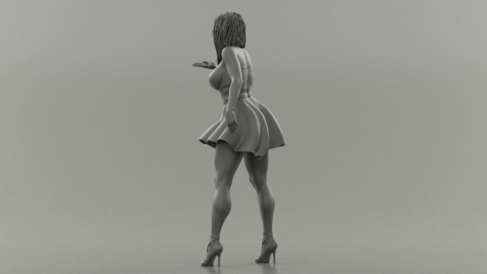 Beautiful Girl Sending Air Kiss 3D print model_10