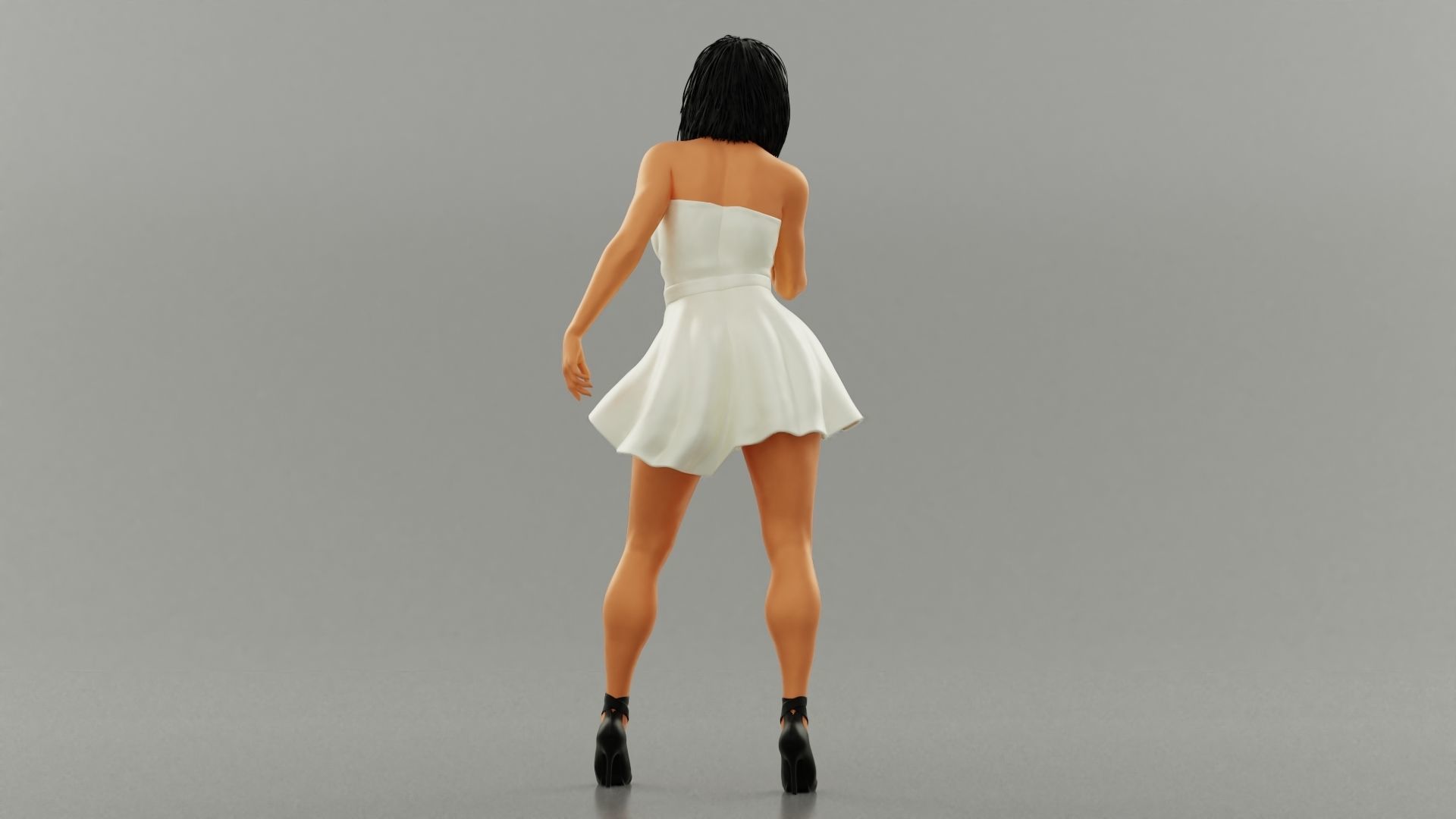 Beautiful Girl Sending Air Kiss 3D print model_3