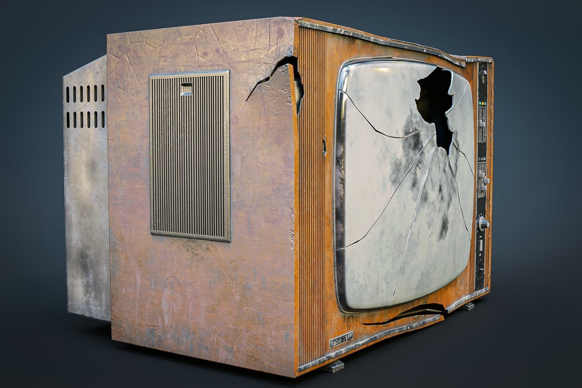 CRT TV Low-poly 3D model_6